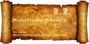 Michalicska Miklós névjegykártya